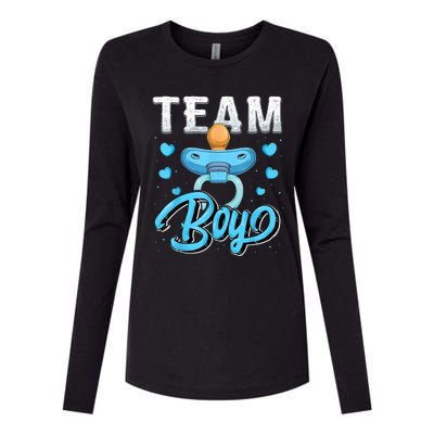 Gender Reveal Party Team Boy Baby Shower Matching Family Set Womens Cotton Relaxed Long Sleeve T-Shirt