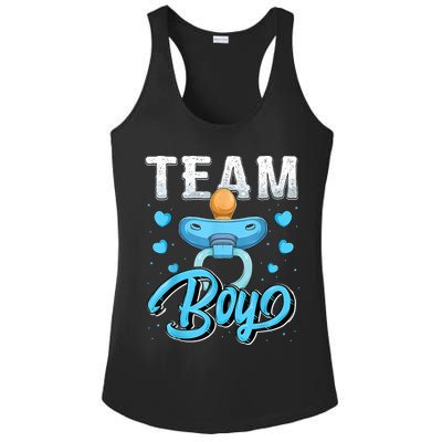 Gender Reveal Party Team Boy Baby Shower Matching Family Set Ladies PosiCharge Competitor Racerback Tank