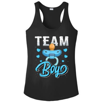 Gender Reveal Party Team Boy Baby Shower Matching Family Set Ladies PosiCharge Competitor Racerback Tank