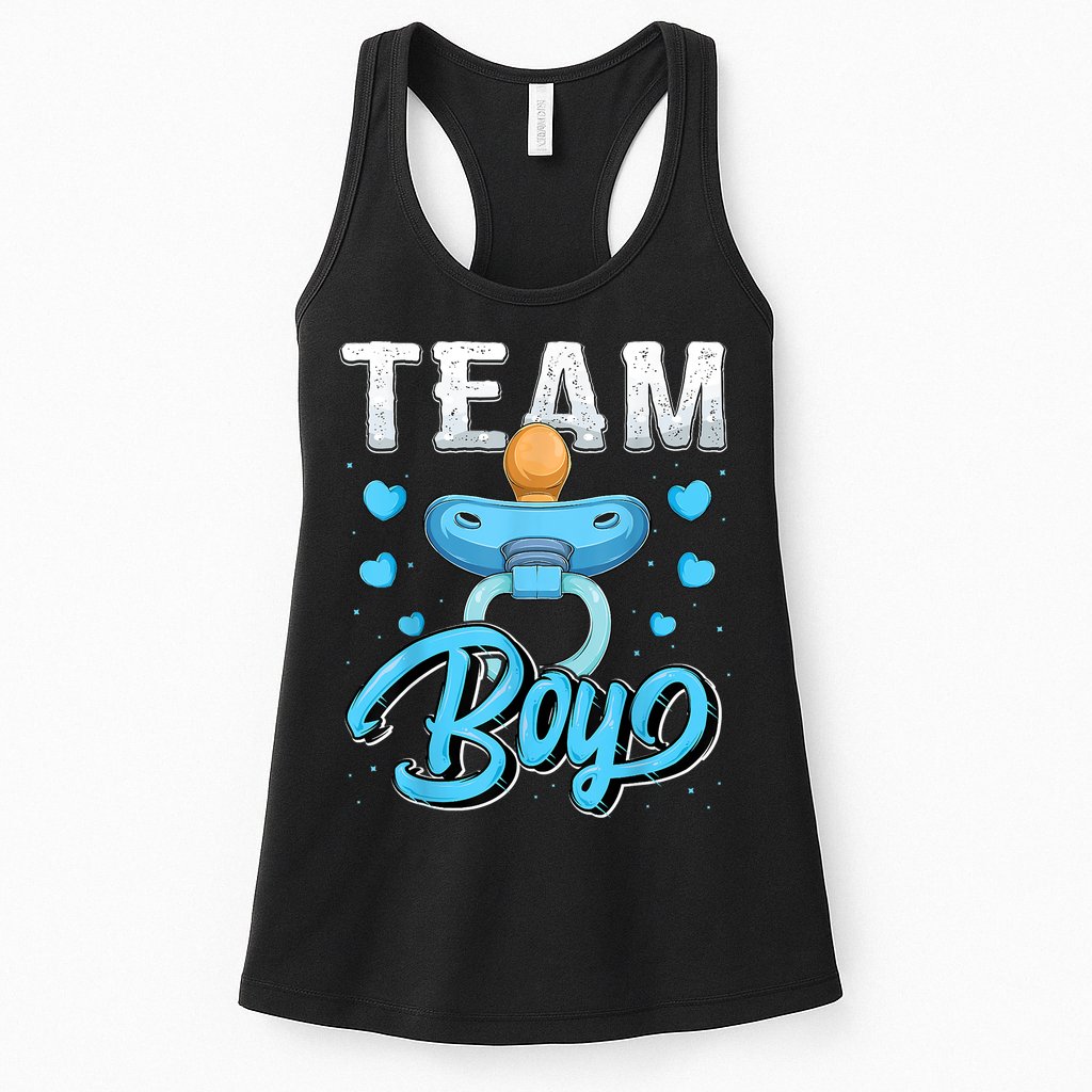 Gender Reveal Party Team Boy Baby Shower Matching Family Set Womens Tank Top