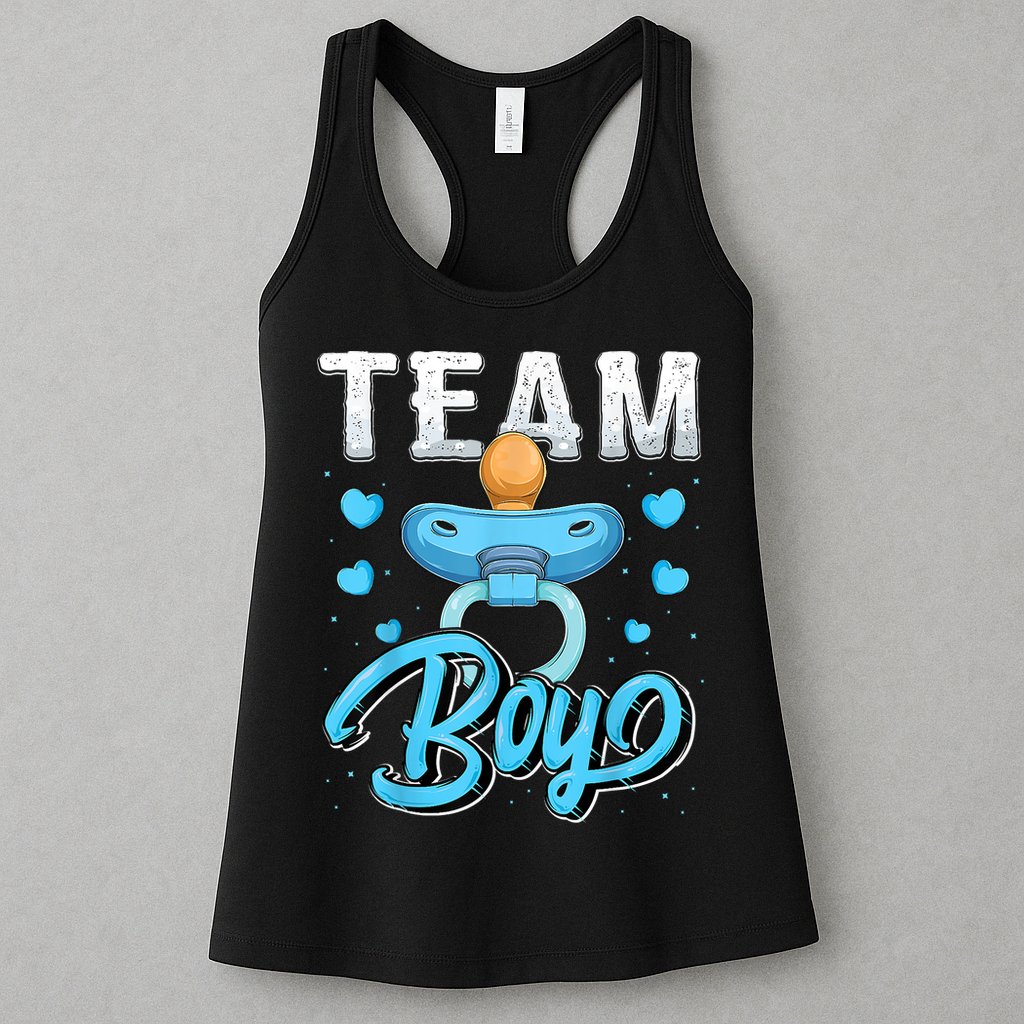 Gender Reveal Party Team Boy Baby Shower Matching Family Set Womens Tank Top