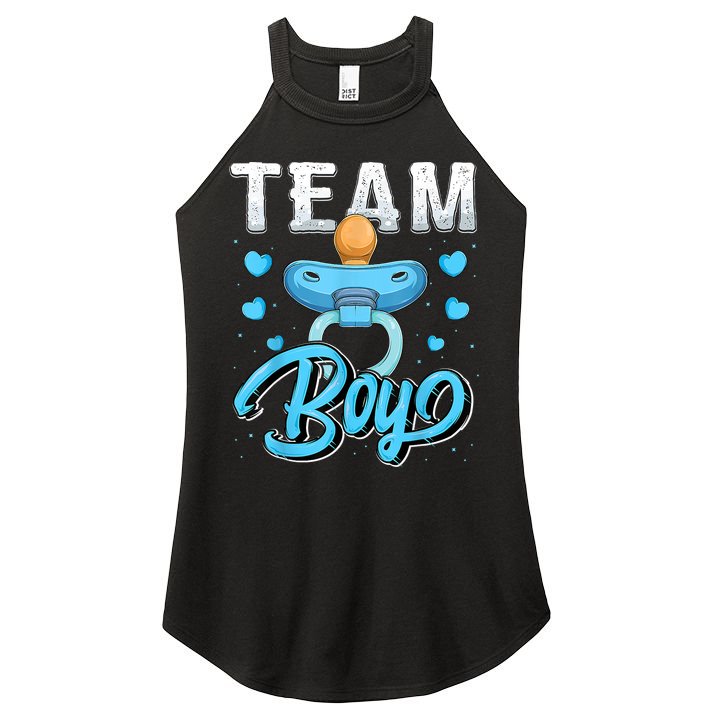 Gender Reveal Party Team Boy Baby Shower Matching Family Set Women's Perfect Tri Rocker Tank
