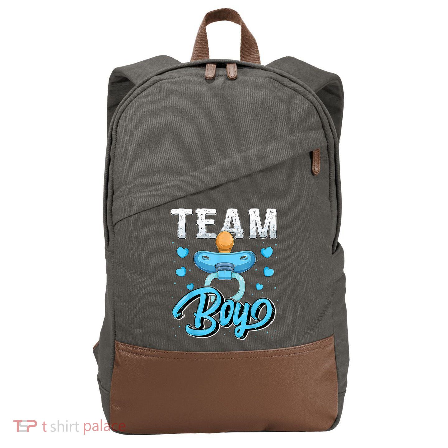 Gender Reveal Party Team Boy Baby Shower Matching Family Set Cotton Canvas Backpack