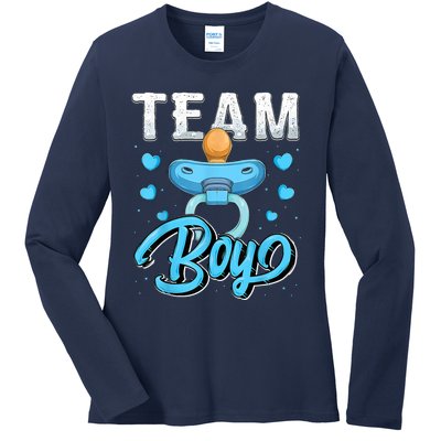 Gender Reveal Party Team Boy Baby Shower Matching Family Set Ladies Long Sleeve Shirt