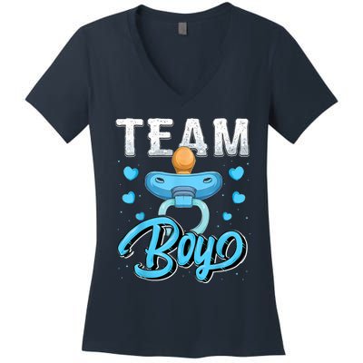 Gender Reveal Party Team Boy Baby Shower Matching Family Set Women's V-Neck T-Shirt