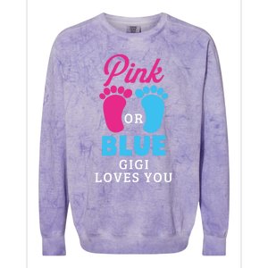 Gender Reveal Pink Or Blue Gigi Loves You Gift Colorblast Crewneck Sweatshirt