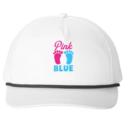 Gender Reveal Pink Or Blue Gigi Loves You Gift Snapback Five-Panel Rope Hat