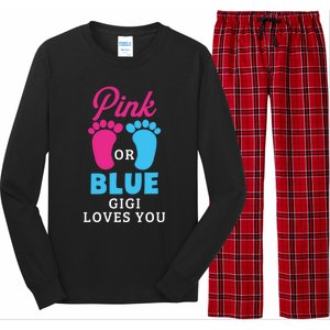 Gender Reveal Pink Or Blue Gigi Loves You Gift Long Sleeve Pajama Set