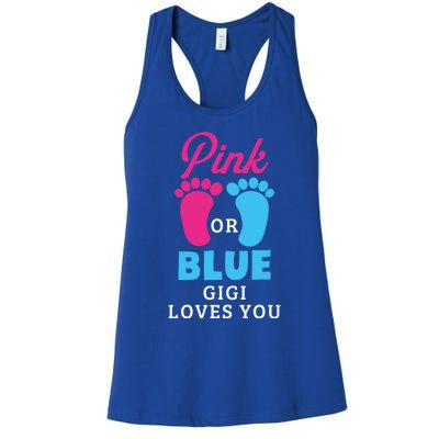 Gender Reveal Pink Or Blue Gigi Loves You Gift Women's Racerback Tank