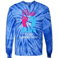 Gender Reveal Pink Or Blue Gigi Loves You Gift Tie-Dye Long Sleeve Shirt