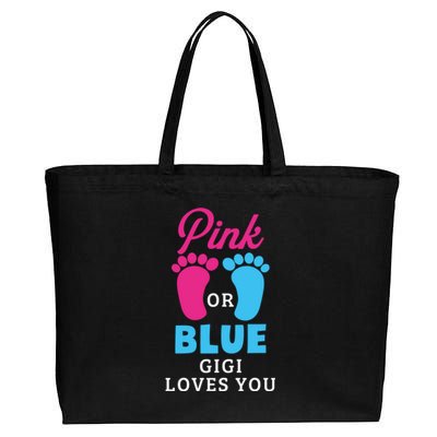 Gender Reveal Pink Or Blue Gigi Loves You Gift Cotton Canvas Jumbo Tote