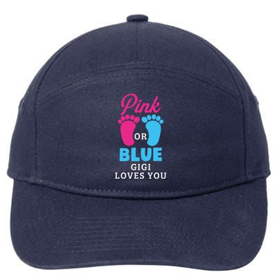 Gender Reveal Pink Or Blue Gigi Loves You Gift 7-Panel Snapback Hat