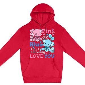 Gender Reveal Pink Or Blue Premium Pullover Hoodie