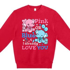 Gender Reveal Pink Or Blue Premium Crewneck Sweatshirt