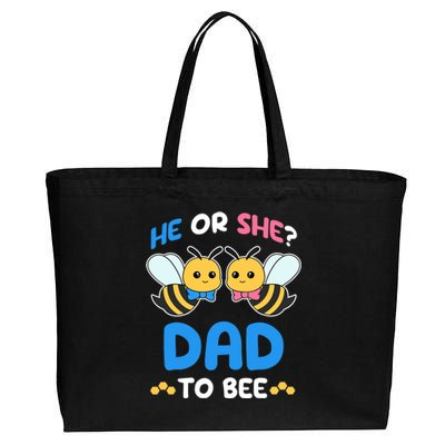 Gender Reveal Party He Or She Dad To Bee Expecting Fathers Cotton Canvas Jumbo Tote