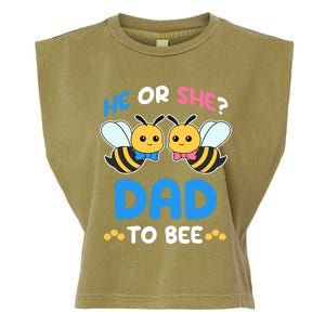 Gender Reveal Party He Or She Dad To Bee Expecting Fathers Garment-Dyed Women's Muscle Tee