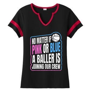 Gender Reveal Party Quote For A Basketball Player Ladies Halftime Notch Neck Tee