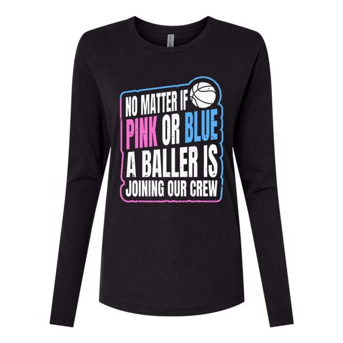 Gender Reveal Party Quote For A Basketball Player Womens Cotton Relaxed Long Sleeve T-Shirt