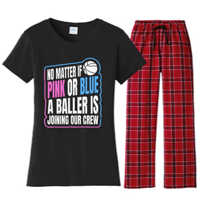 Gender Reveal Party Quote For A Basketball Player Women's Flannel Pajama Set