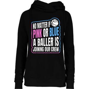 Gender Reveal Party Quote For A Basketball Player Womens Funnel Neck Pullover Hood