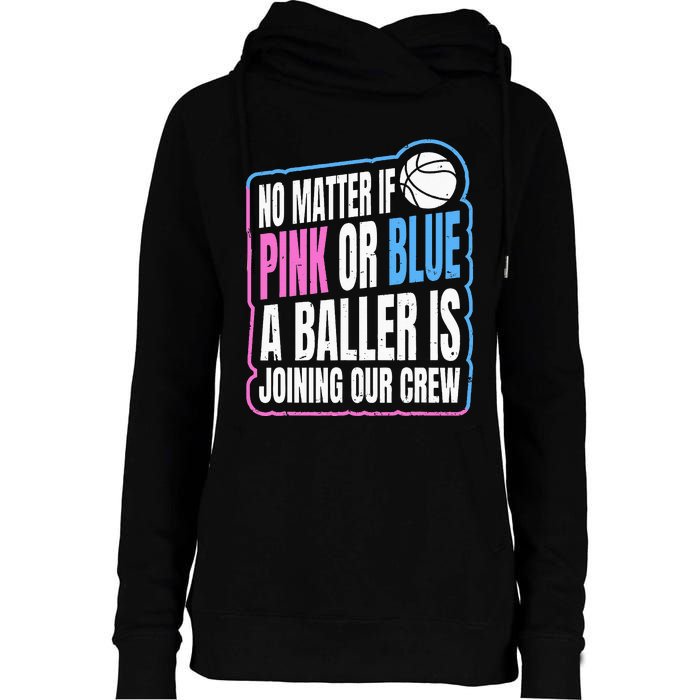 Gender Reveal Party Quote For A Basketball Player Womens Funnel Neck Pullover Hood