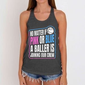 Gender Reveal Party Quote For A Basketball Player Women's Knotted Racerback Tank