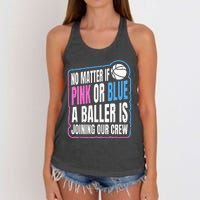 Gender Reveal Party Quote For A Basketball Player Women's Knotted Racerback Tank