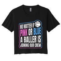 Gender Reveal Party Quote For A Basketball Player Women's Crop Top Tee