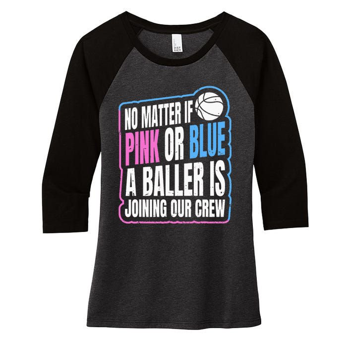 Gender Reveal Party Quote For A Basketball Player Women's Tri-Blend 3/4-Sleeve Raglan Shirt