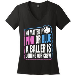 Gender Reveal Party Quote For A Basketball Player Women's V-Neck T-Shirt