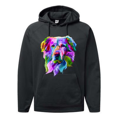 Golden Retriever Pop Art Portrait For Dog Owners Performance Fleece Hoodie