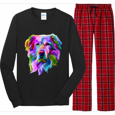 Golden Retriever Pop Art Portrait For Dog Owners Long Sleeve Pajama Set