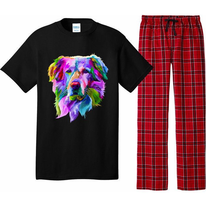 Golden Retriever Pop Art Portrait For Dog Owners Pajama Set