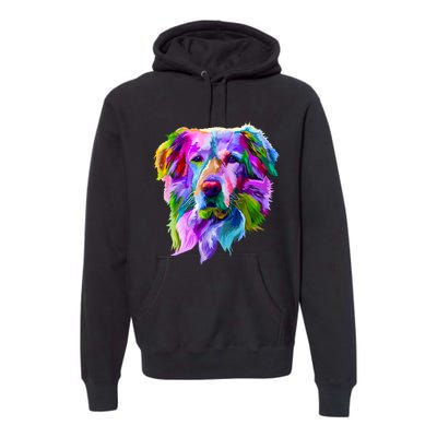 Golden Retriever Pop Art Portrait For Dog Owners Premium Hoodie