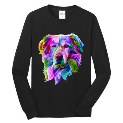 Golden Retriever Pop Art Portrait For Dog Owners Tall Long Sleeve T-Shirt