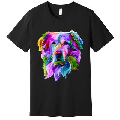 Golden Retriever Pop Art Portrait For Dog Owners Premium T-Shirt