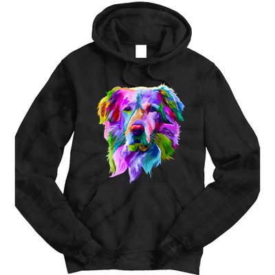 Golden Retriever Pop Art Portrait For Dog Owners Tie Dye Hoodie