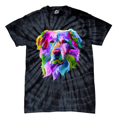 Golden Retriever Pop Art Portrait For Dog Owners Tie-Dye T-Shirt