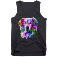 Golden Retriever Pop Art Portrait For Dog Owners Tank Top