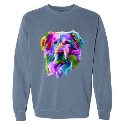 Golden Retriever Pop Art Portrait For Dog Owners Garment-Dyed Sweatshirt