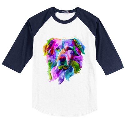 Golden Retriever Pop Art Portrait For Dog Owners Baseball Sleeve Shirt