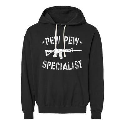 Gun Rifle Pew Pew Specialist Garment-Dyed Fleece Hoodie
