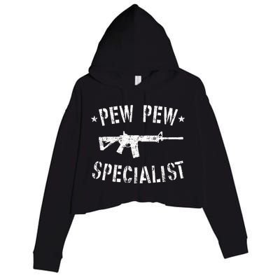 Gun Rifle Pew Pew Specialist Crop Fleece Hoodie