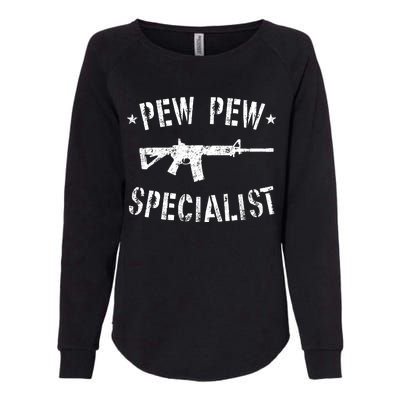 Gun Rifle Pew Pew Specialist Womens California Wash Sweatshirt