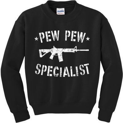 Gun Rifle Pew Pew Specialist Kids Sweatshirt