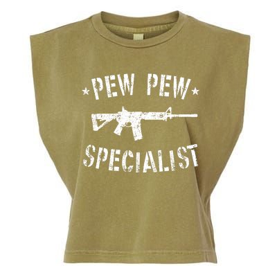 Gun Rifle Pew Pew Specialist Garment-Dyed Women's Muscle Tee