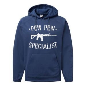 Gun Rifle Pew Pew Specialist Performance Fleece Hoodie