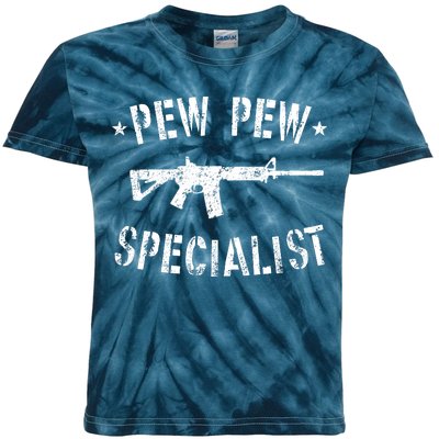 Gun Rifle Pew Pew Specialist Kids Tie-Dye T-Shirt