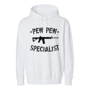 Gun Rifle Pew Pew Specialist Garment-Dyed Fleece Hoodie