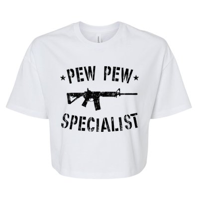 Gun Rifle Pew Pew Specialist Bella+Canvas Jersey Crop Tee